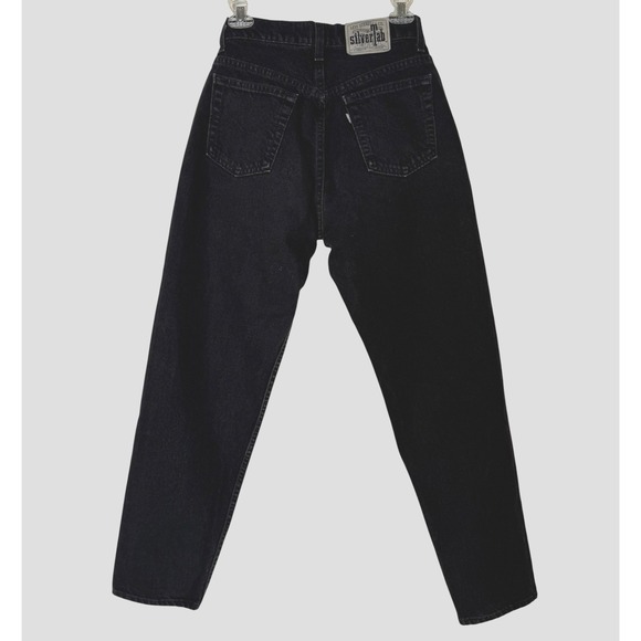 Vintage Levi's Silvertab Loose Black Jeans Womans Sz 26x30 7/8 Baggy Y2K Denim - Picture 1 of 12